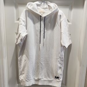 MICHAEL Michael Kors White Hooded Dress with MK Logo